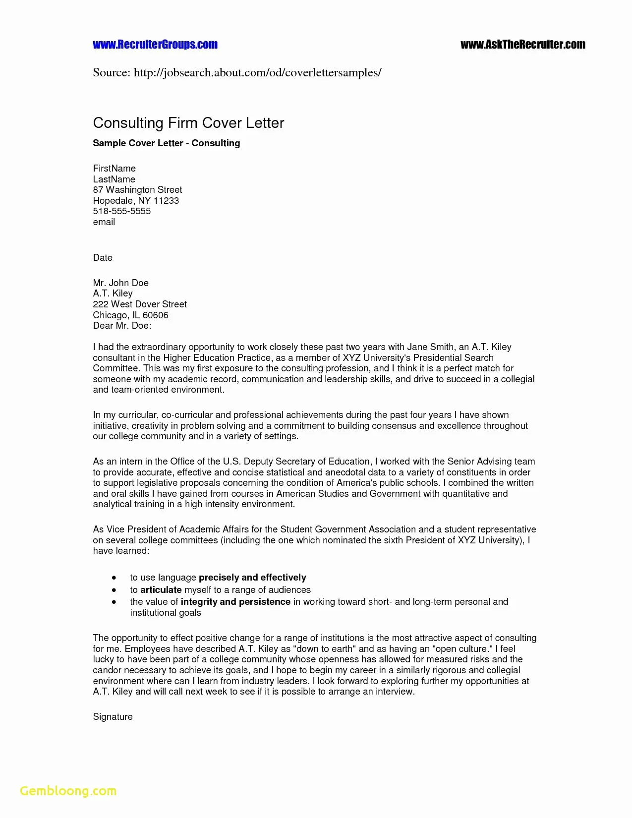 41991 cover letter templates