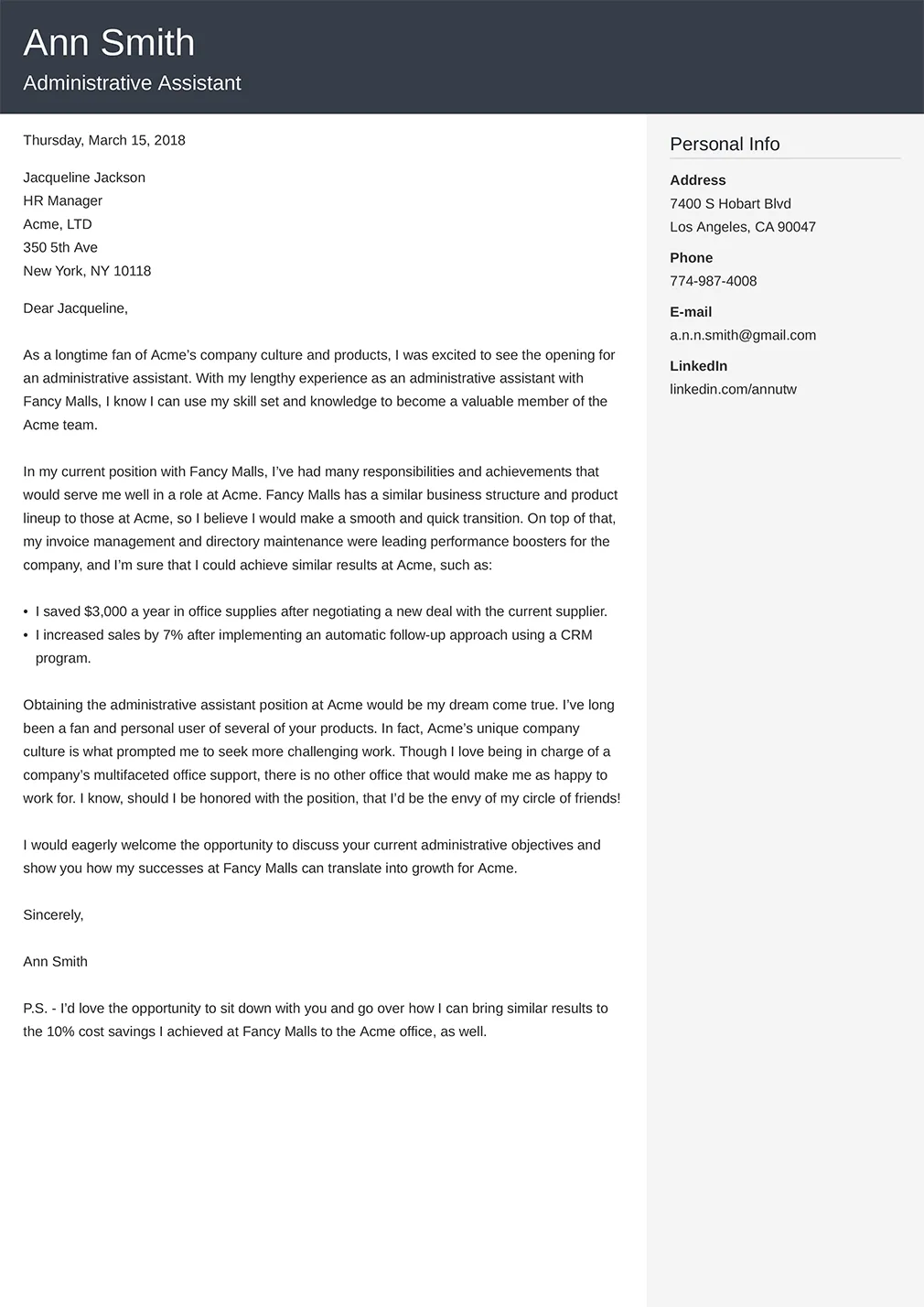 41995 cover letter structure