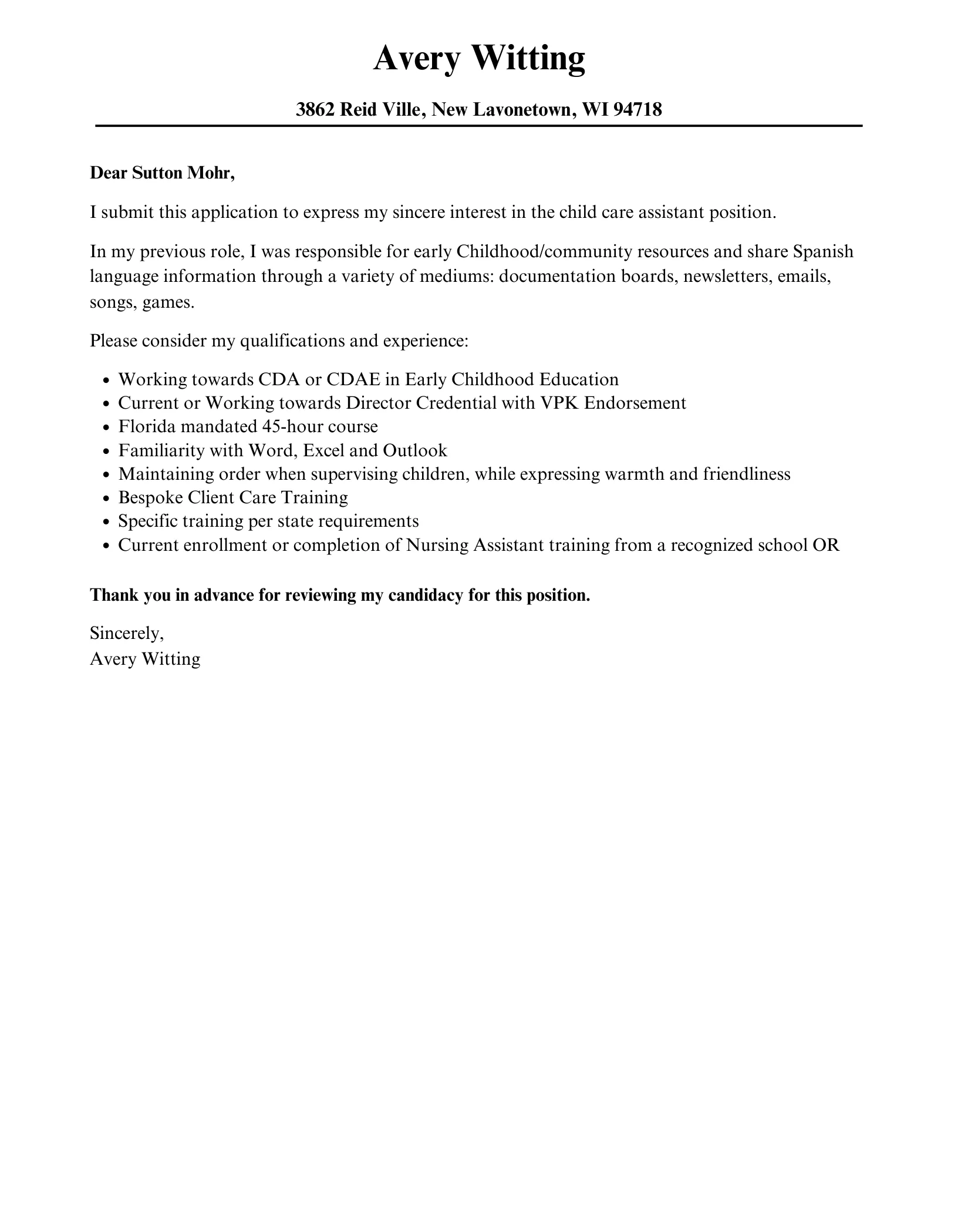 42008 childcare activities