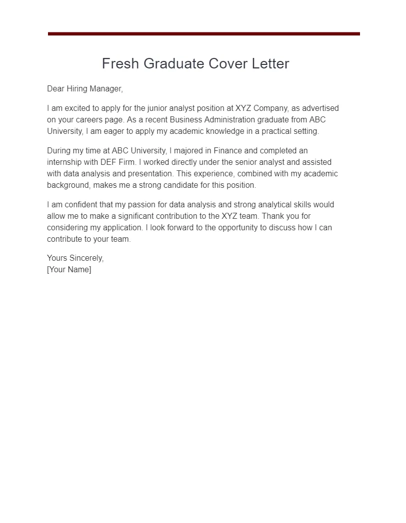 42009 cover letter fresh graduate