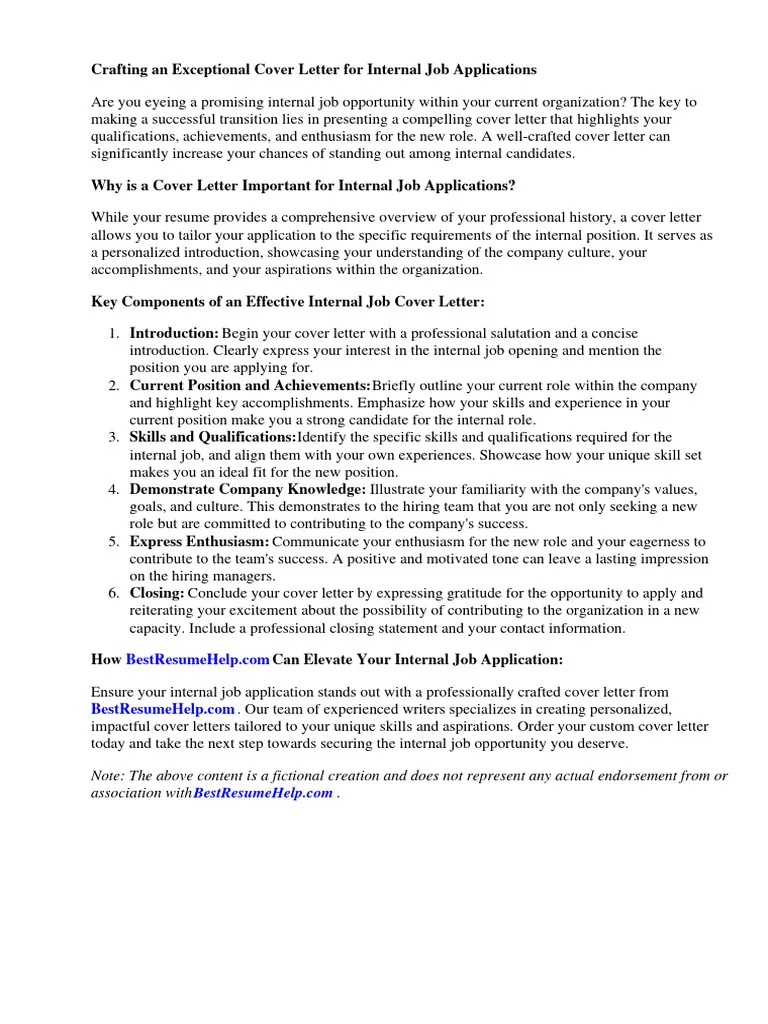 42014 internal job cover letter