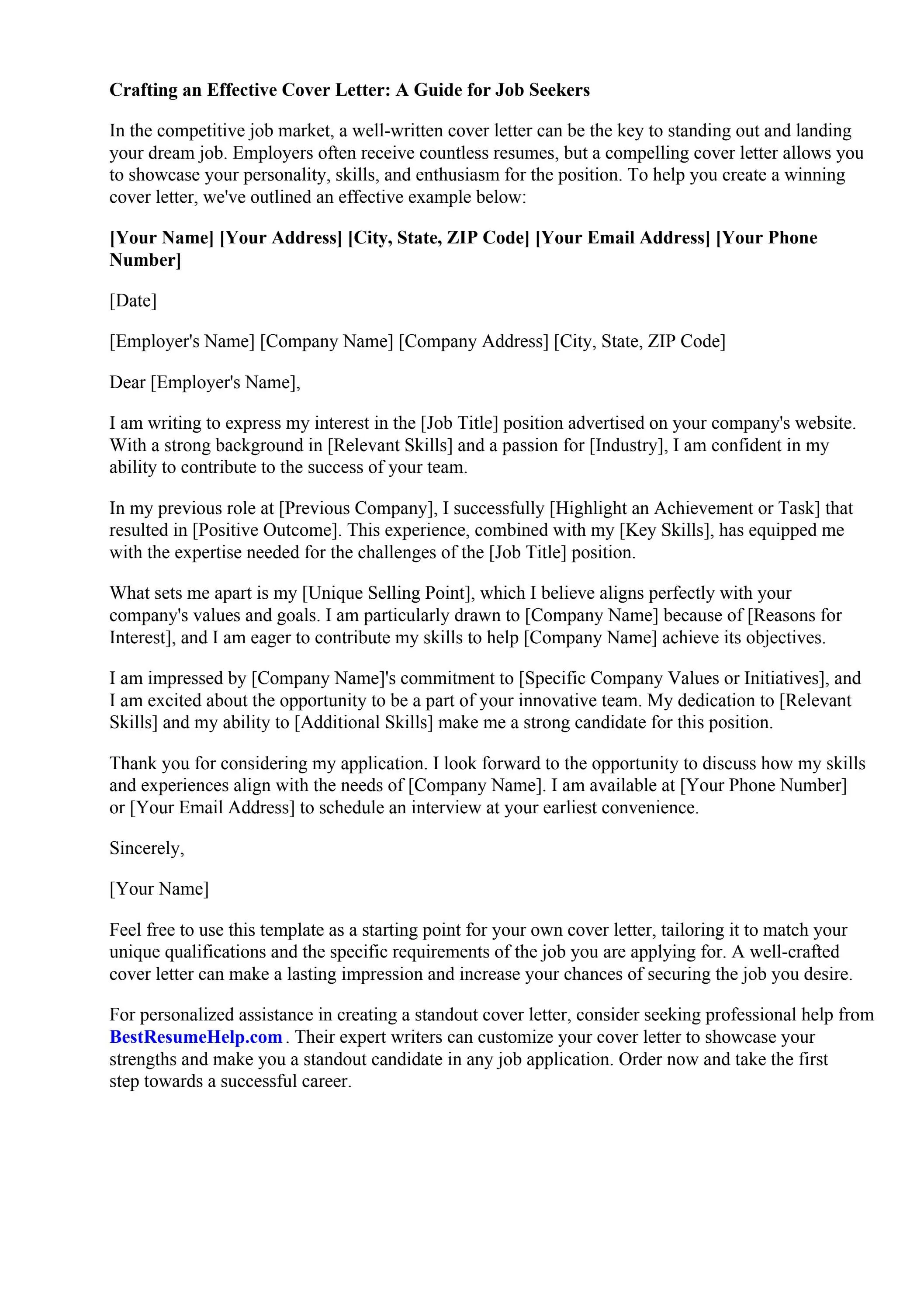 42020 effective cover letter structure