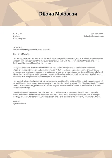 42035 cover letter structure