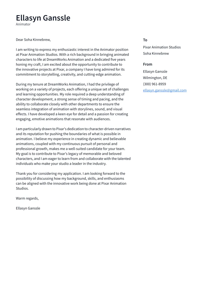 42066 animator cover letter best practices