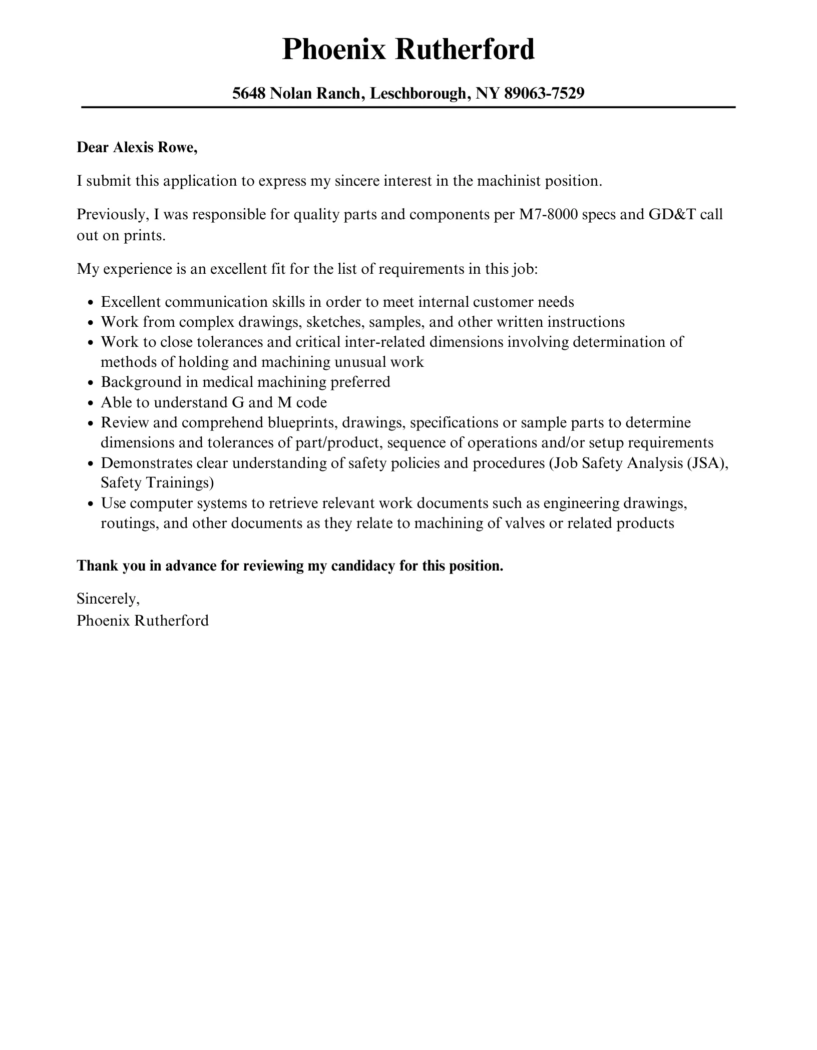 42085 machinist formatting design