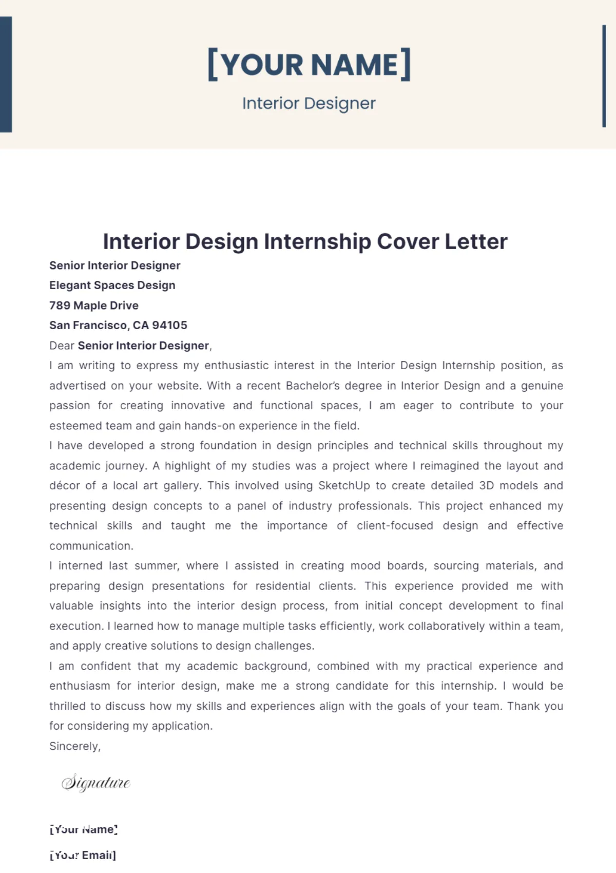 42100 interior design resume