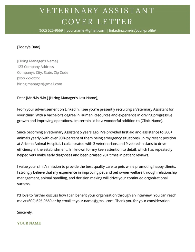 42102 vet assistant passion