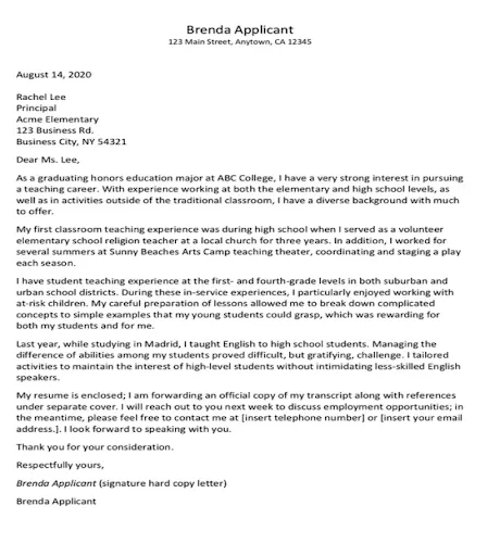 42116 cover letter opening paragraph