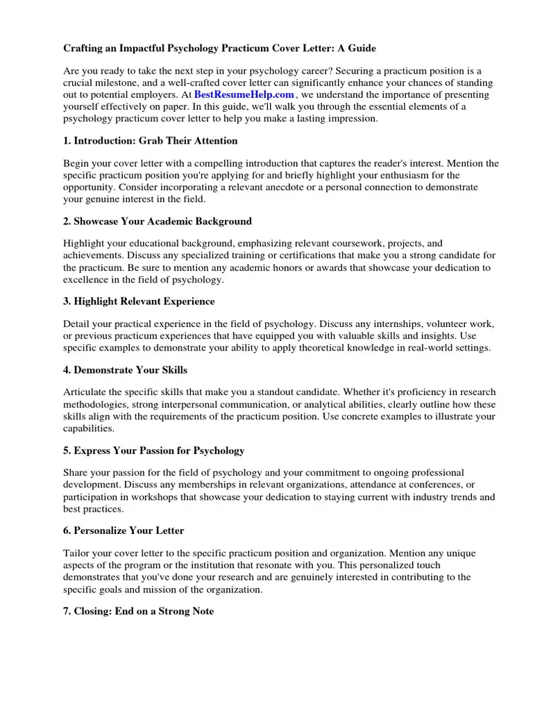 42132 psychology cover letter tips