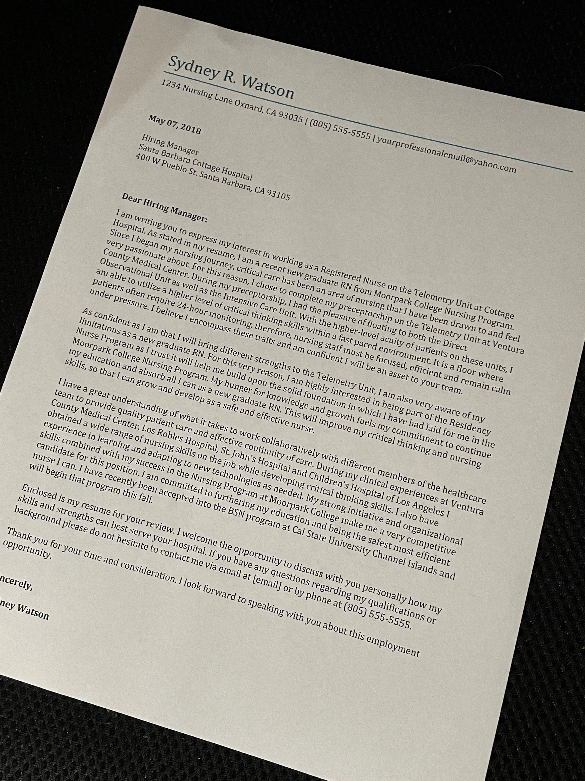 42135 cover letter formatting