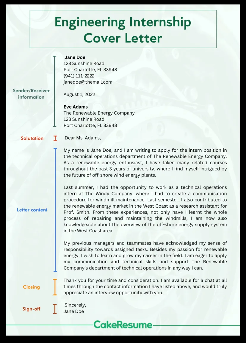 42141 engineering internship cover letter