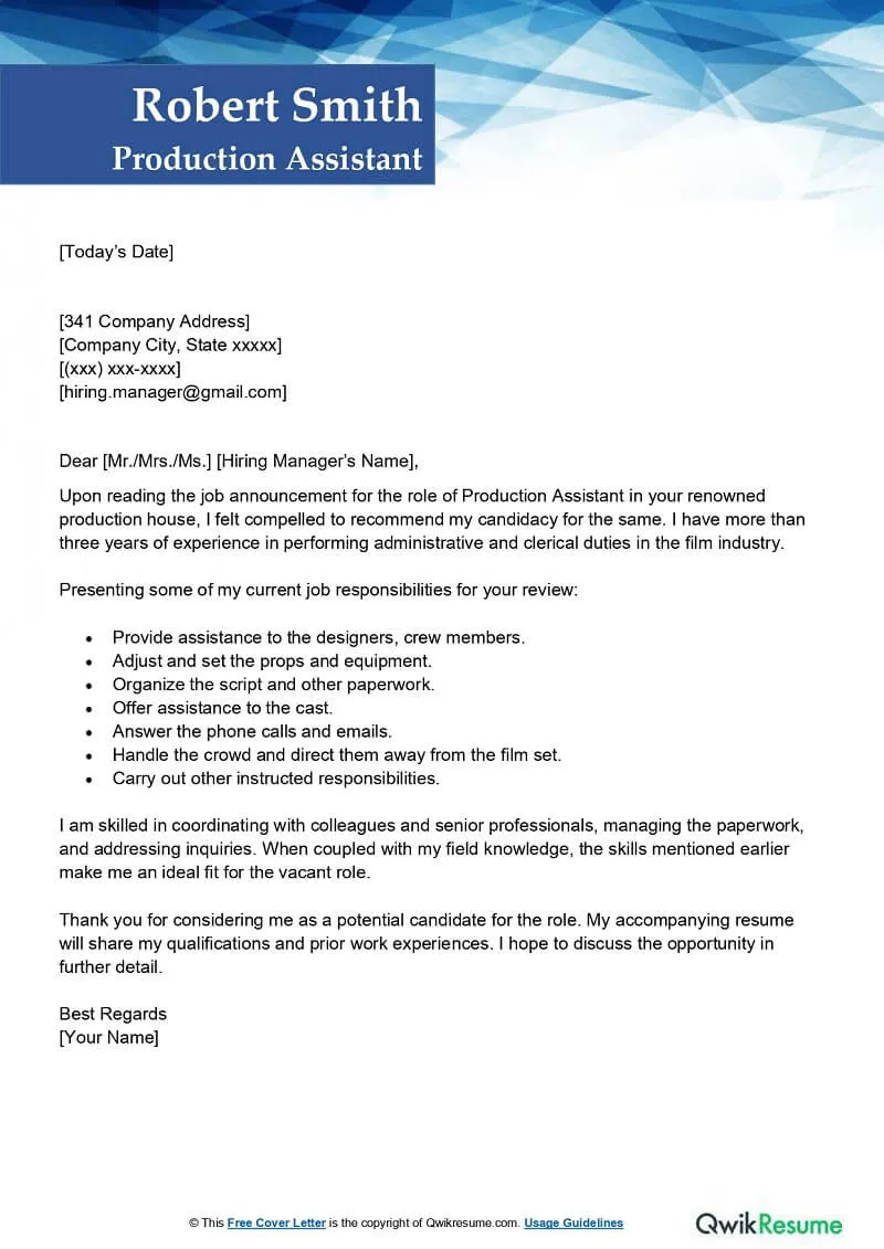 42153 production assistant cover letter image 5