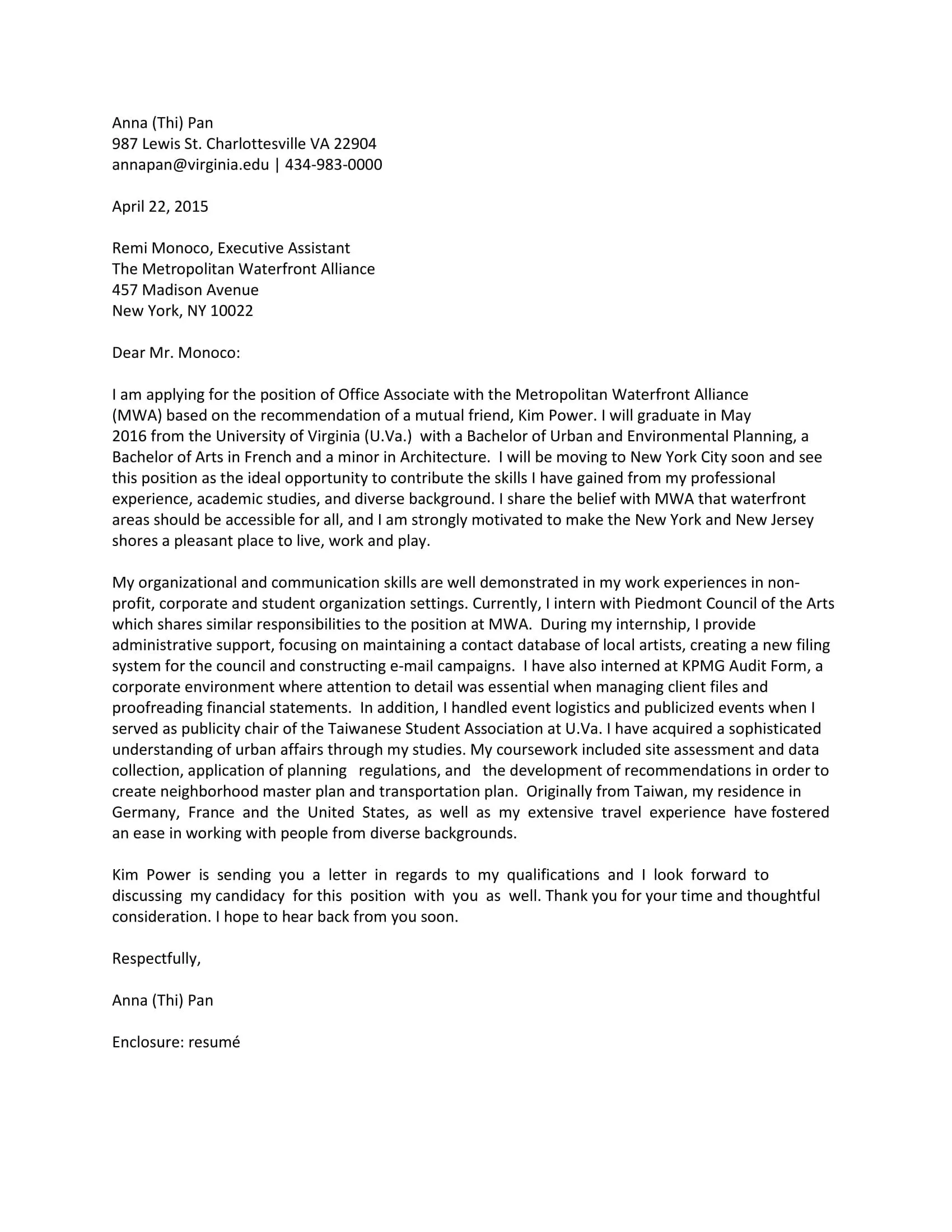 42161 cover letter writing