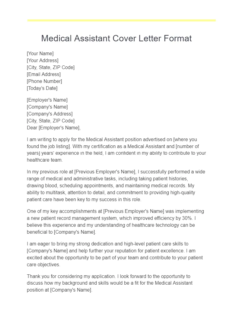 42166 medical assistant cover letter writing