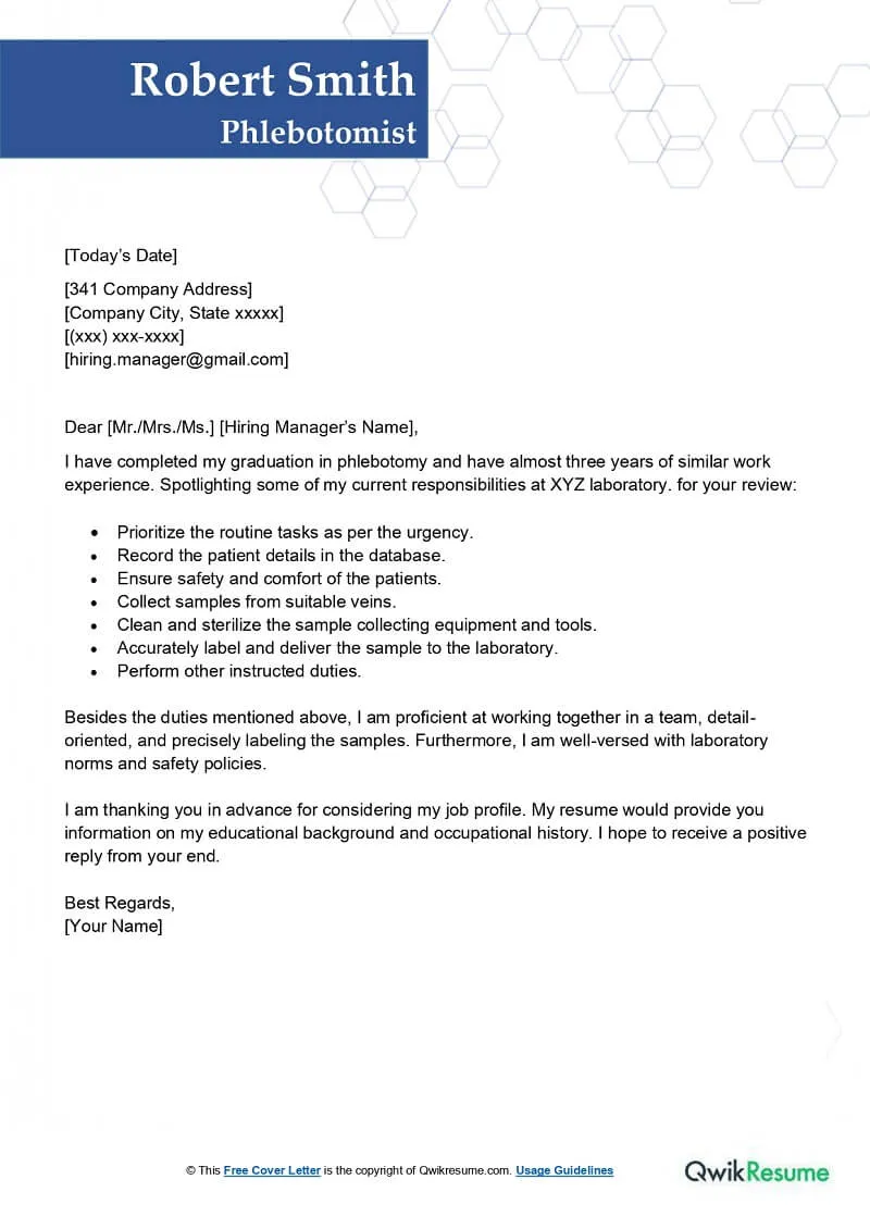 42167 phlebotomy cover letter proofread