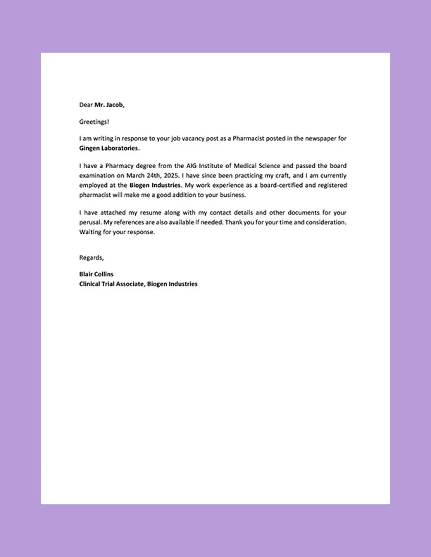 42169 professional cover letter design
