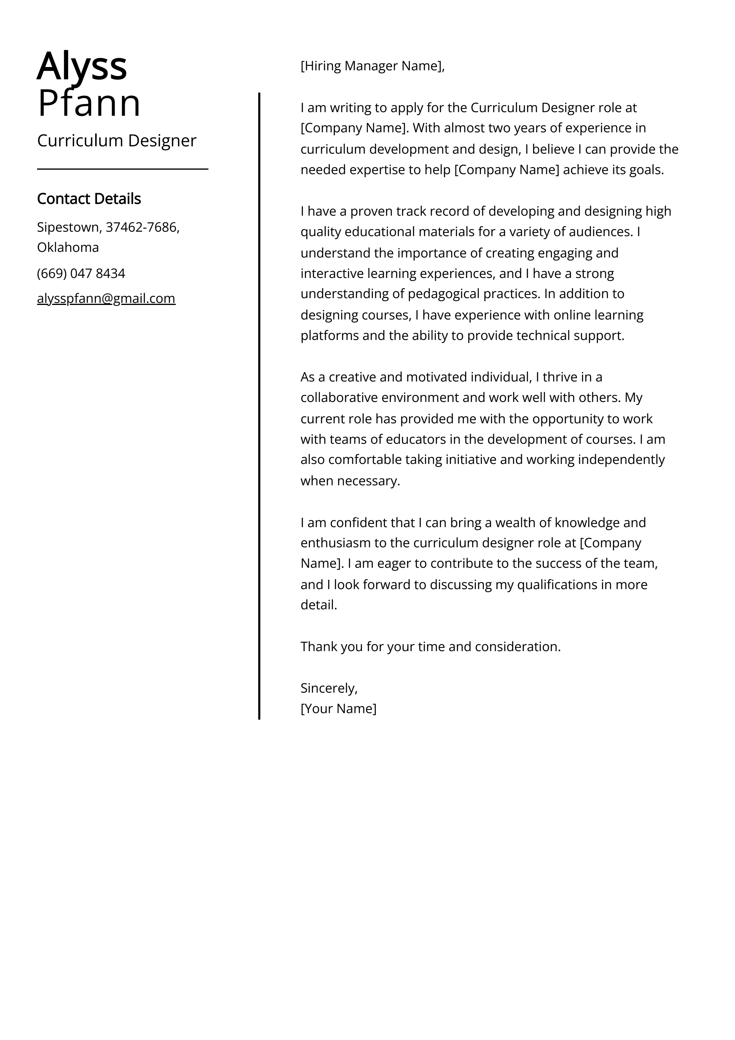 42170 cover letter formatting