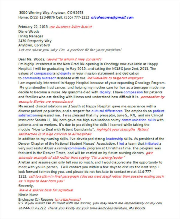 42176 nursing student cover letter example volunteer