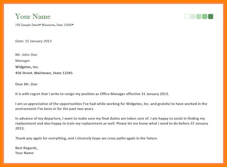 42182 informal cover letter header
