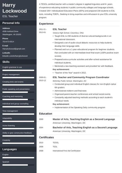 42190 esl teacher certifications