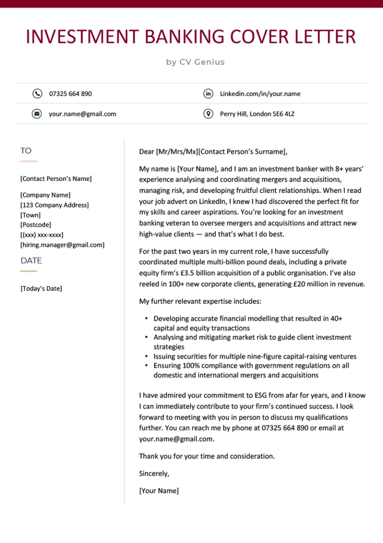 42192 professional investor cover letter