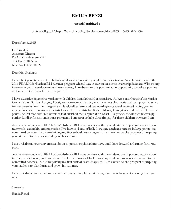 42203 cover letter formatting