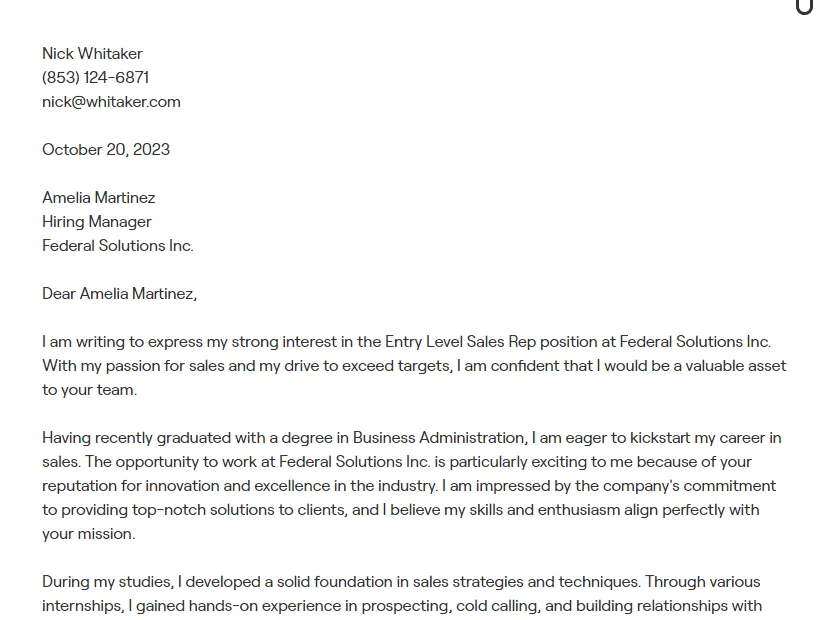 42212 formatting cover letter