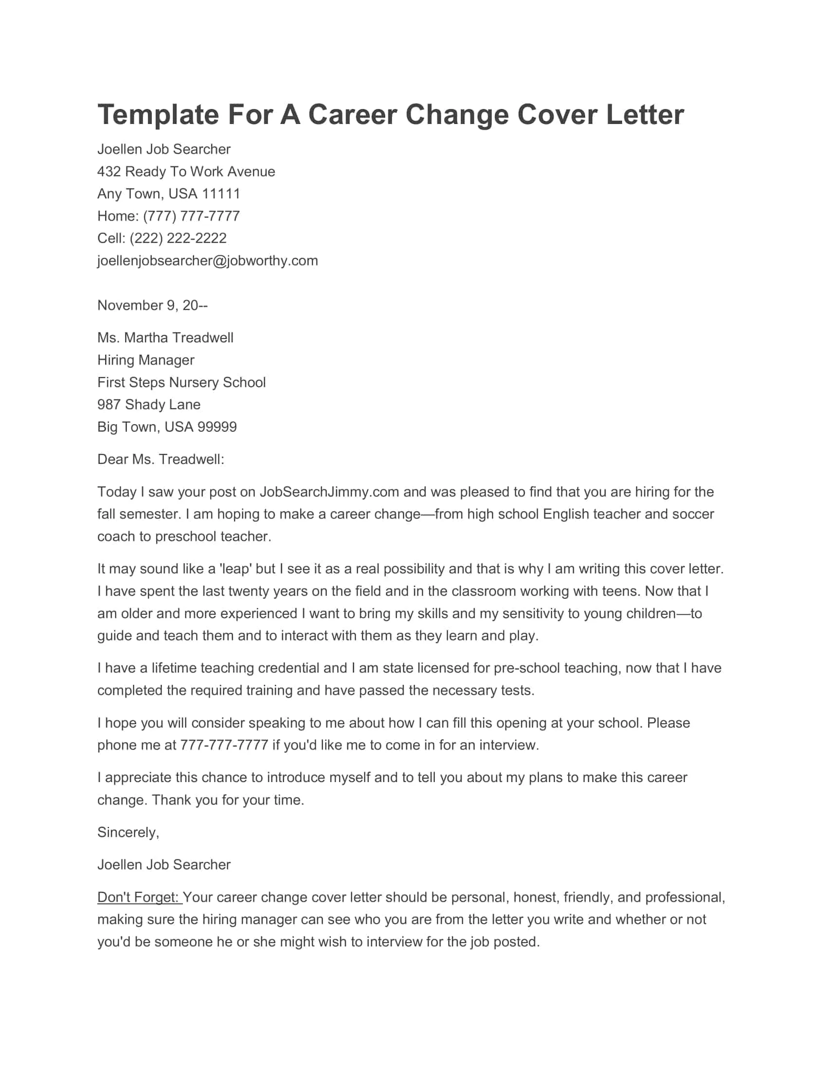 42215 formatting cover letter