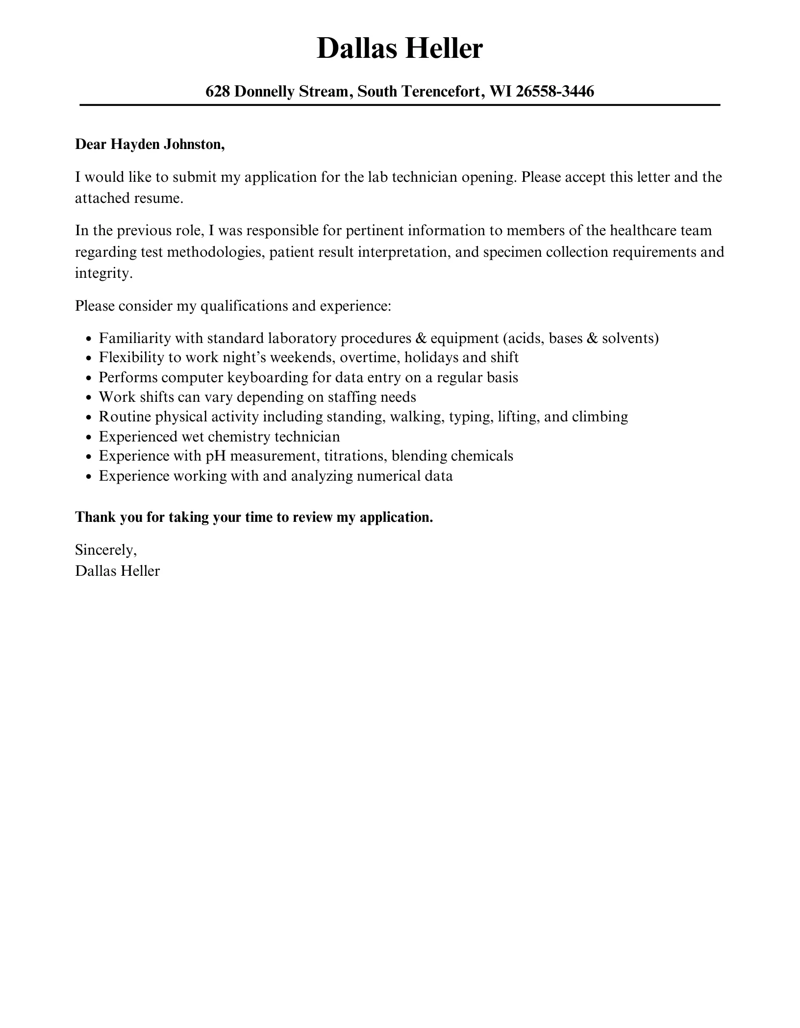 42218 lab tech job application