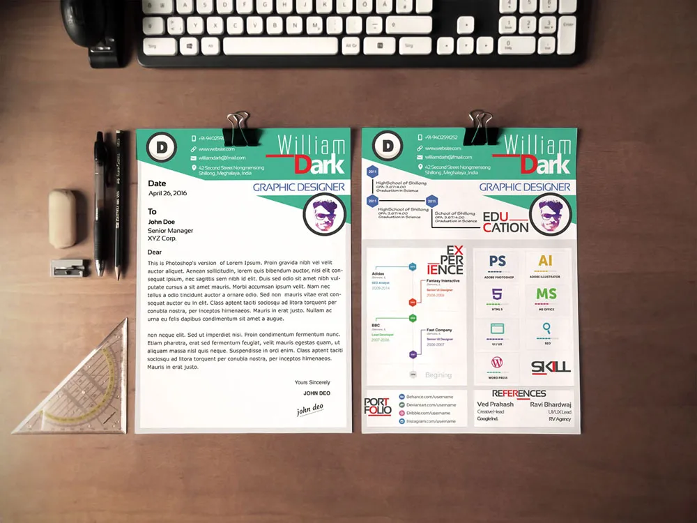 42229 creative resume cover letter header