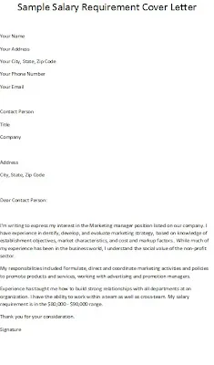 42231 cover letter salary requirements