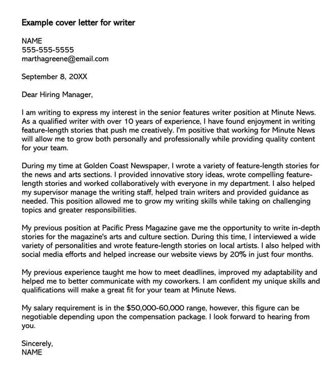 42231 professional cover letter