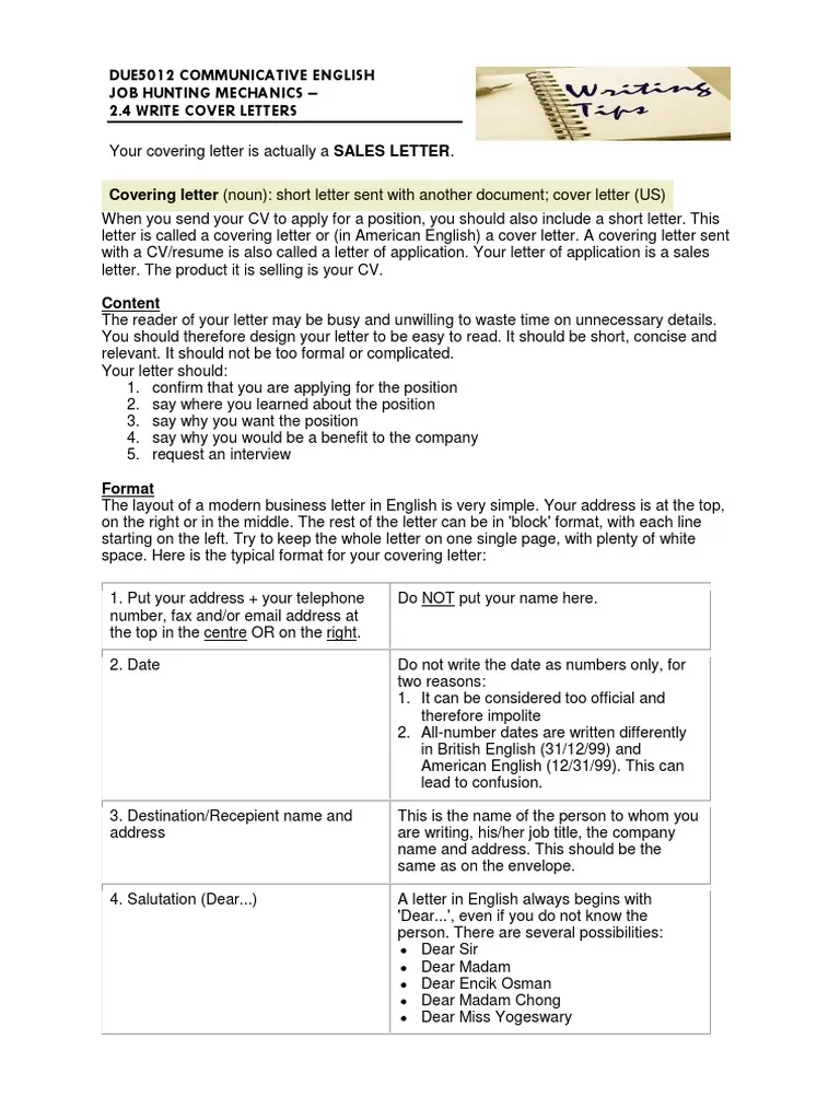 42234 cover letter writing