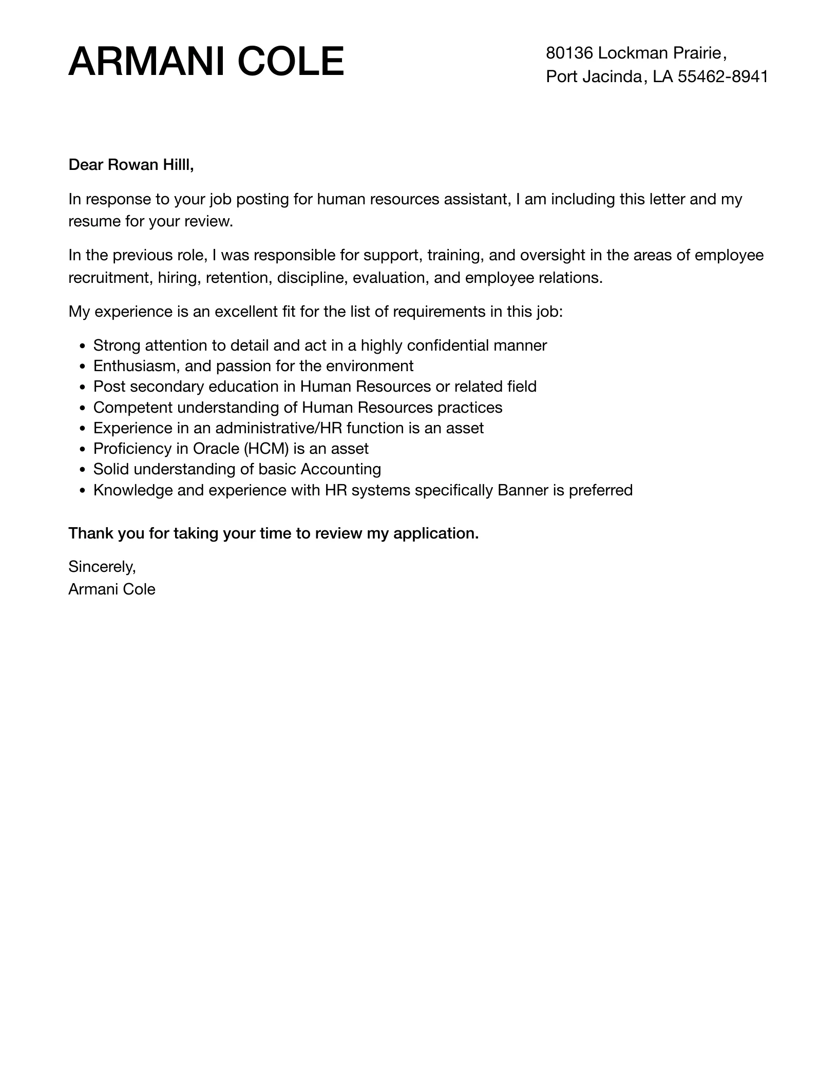42240 cover letter formatting