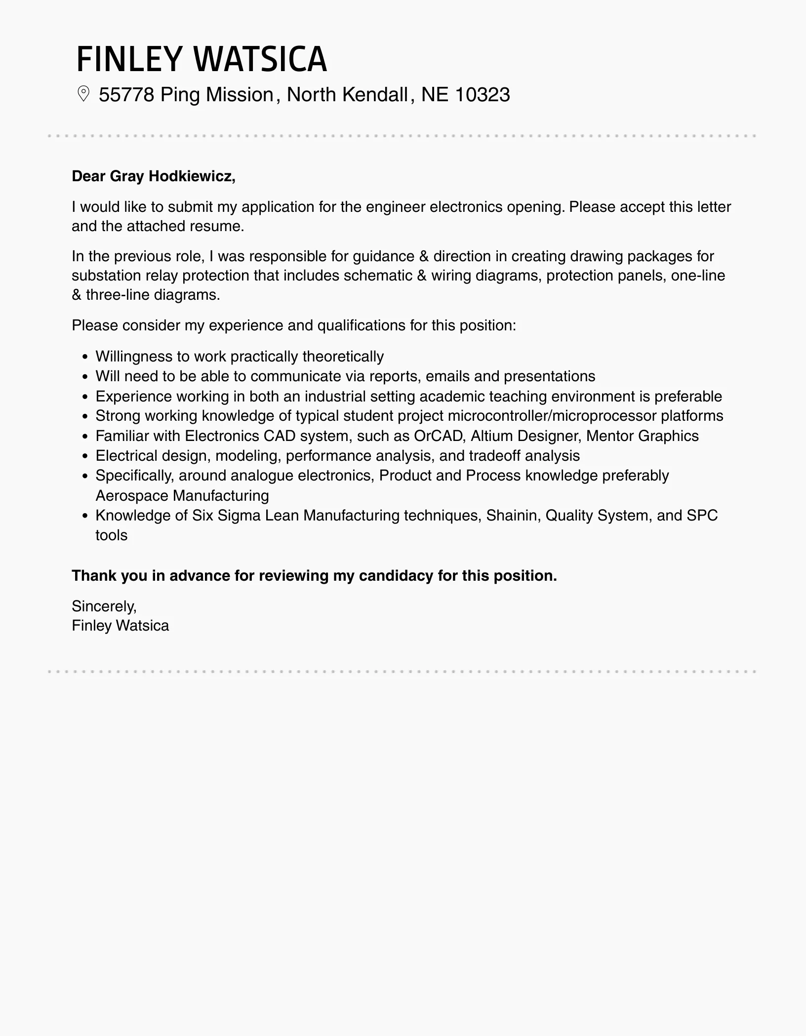 42249 electronics engineer formatting