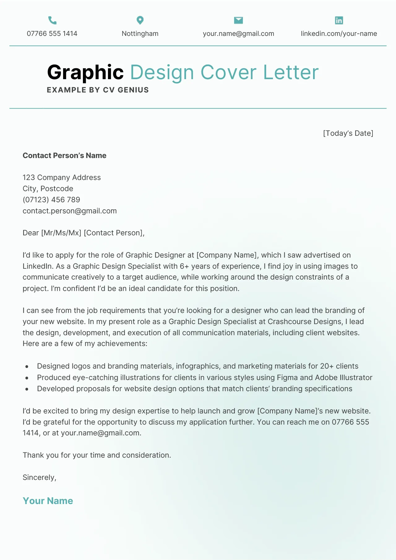 42254 cover letter design