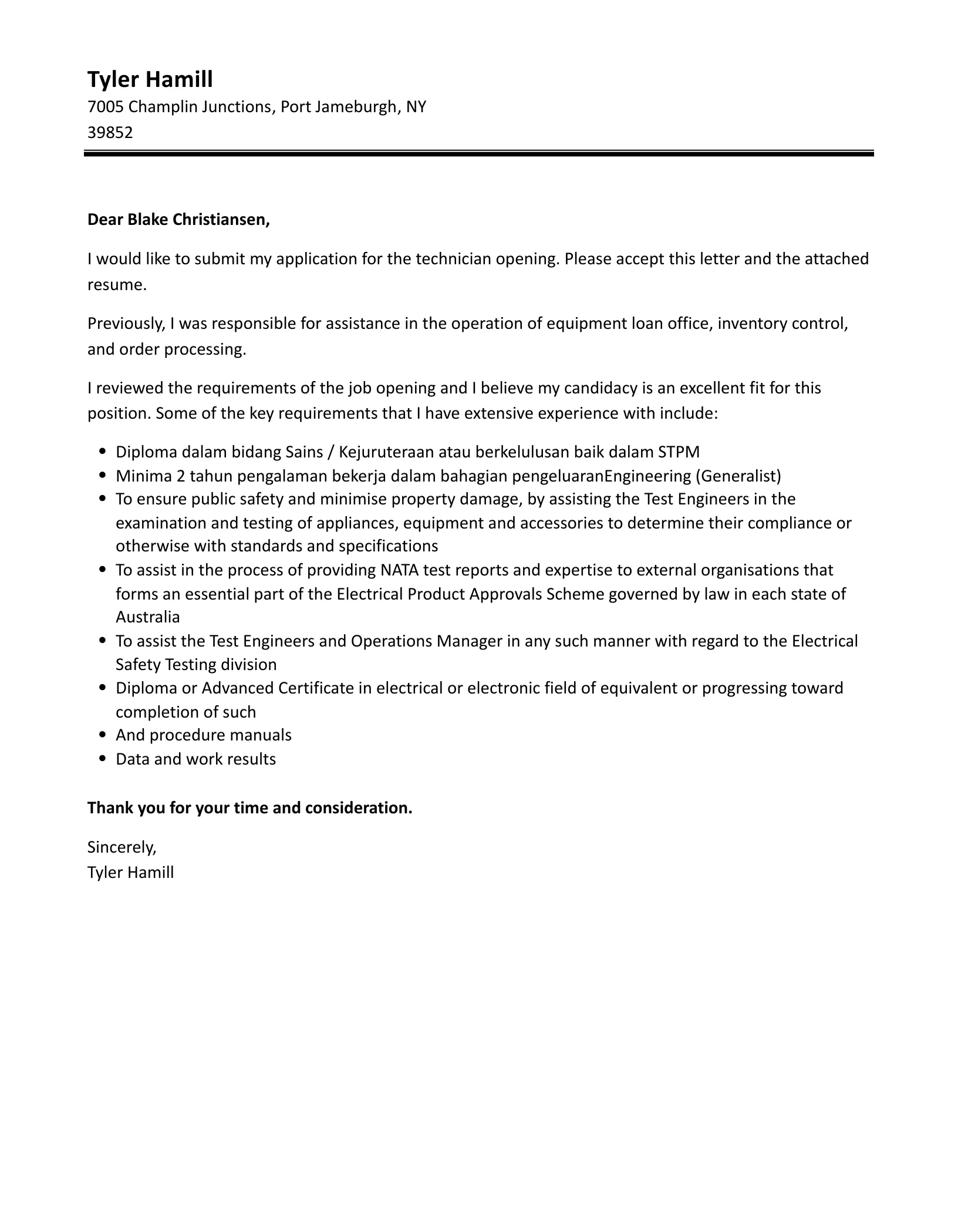 42255 it technician resume