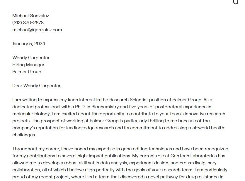 42259 research experience cover letter